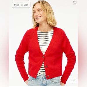 J Crew Cotton-blend V-neck cardigan sweater